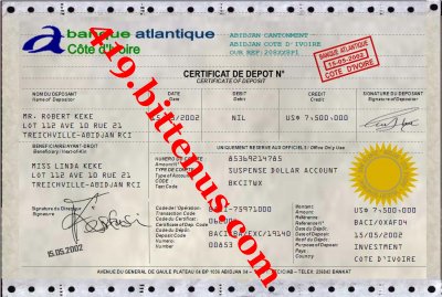 Ba-certificate of deposit